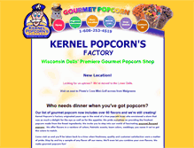 Tablet Screenshot of kernelpopcornsfactory.com